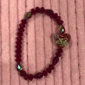 New Red and heart Swarovski bracelet